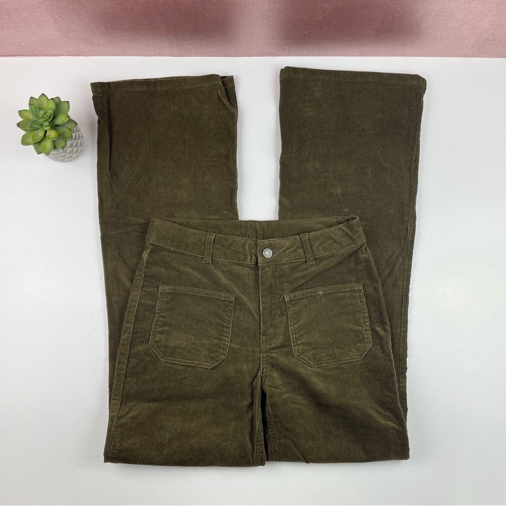 Vanessa Bruno Olive Green Corduroy Pants Women Size 38 Designer